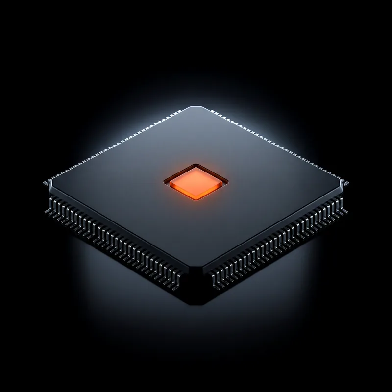 A graphite microchip with a small orange core